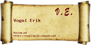 Vogel Erik névjegykártya